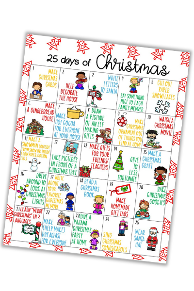 Christmas Countdown Calendar with Fun Family Activities