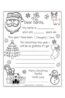 Dear Santa Letter Coloring Page