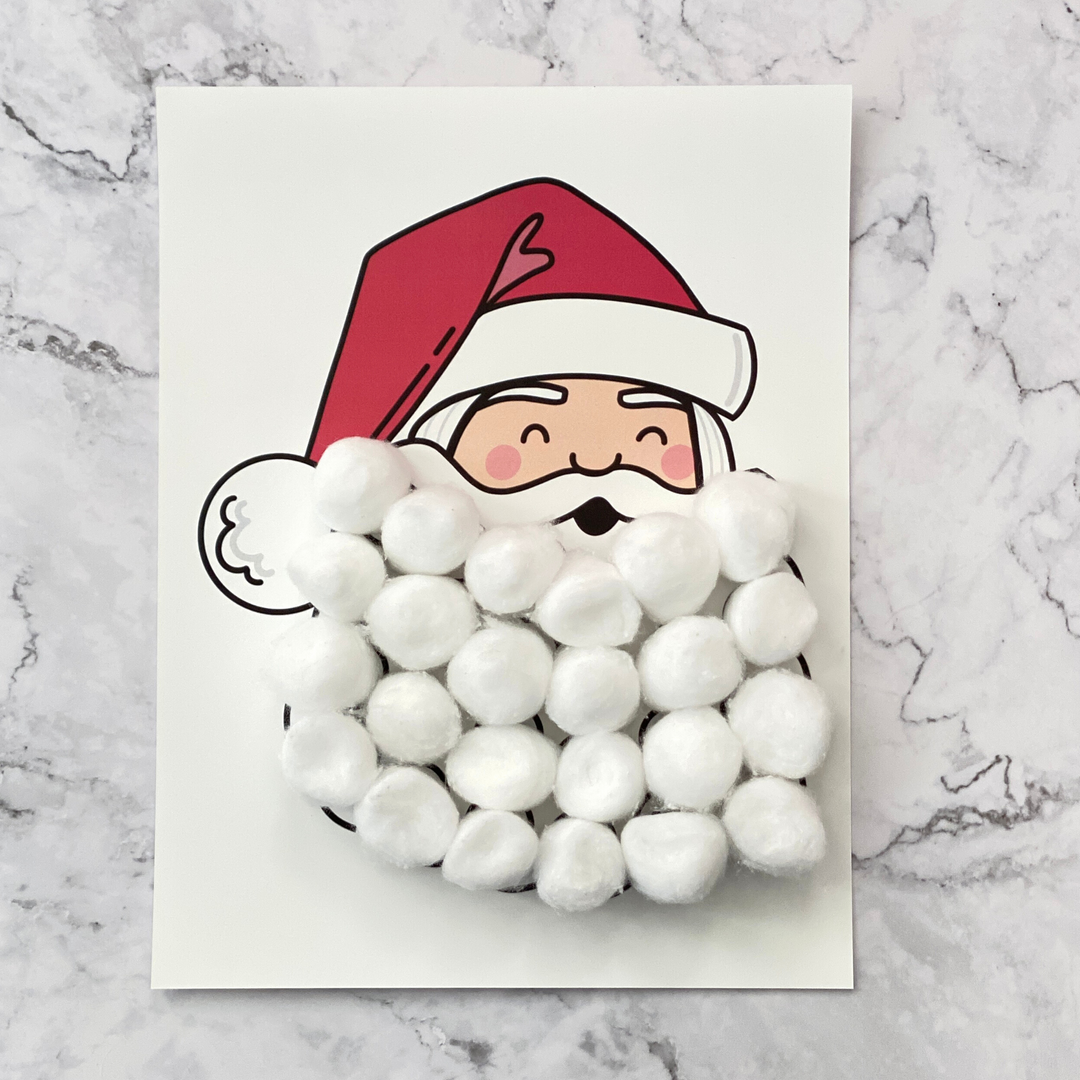 Santa Cotton Ball Advent Calendar Mombrite