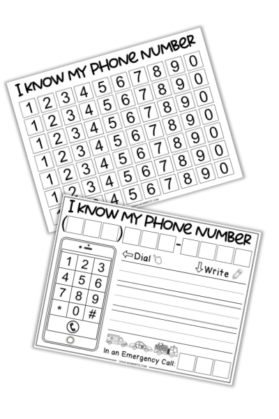 I KNOW MY PHONE NUMBER WORKSHEETS
