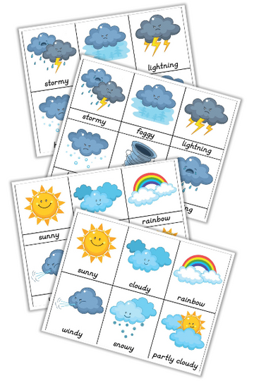 Weather 3-Part Montessori Cards – Mombrite